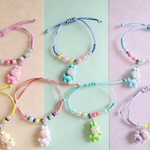Blind Box! Labubu POP MART Style Charm Bracelet Best Friend Mystery Set